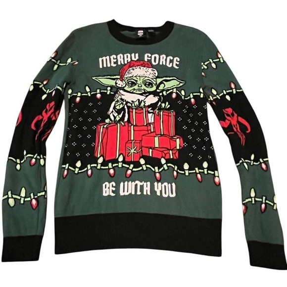 Green Star Wars Yoda Christmas sweater #StarWars #Christmas - Picture 1 of 5
